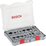 Bosch Professional 15tlg. Fräser Set Mixed (für Holz, für Oberfräsen mit 6 mm Schaft)