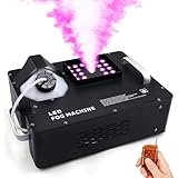 Ridgeyard LED Nebelmaschine DMX 1500 Watt LEDs RGB Nebelmaschine mit kabelloser Fernbedienung 7 m, Tank 2,5 l, ideal für Disco DJ, Halloween, Weihnachten, Hochzeit, Bühneneffekte