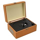 CD Player, Bluetooth Tragbarer Koffer Record Player, HiFi Stereo Sound Record Player mit Fernbedienung, Retro CD Player mit Lautsprechern für Home Office Braun