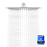 Ibergrif M20292 Regendusche Duschkopf 8 Zoll, Quadrat Regenduschkopf 20x20cm, Edelstahl Duschkopf Gartendusche Durable, Selbstreinigende