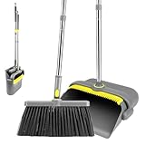 Kehrschaufel Set, Besen und Kehrschaufel Set mit Langem Stiel, Aufrecht Kehrbesen mit Schaufel, handfeger Langer stiel & kehrblech mit langem stiel für die Bodenreinigung in Küche, Haushalt