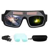 Opdestn Schweißerschutzbrille | Rutschfeste Selbstabblendende Schutzbrille Mit Blendschutz,Augenschutz Für Schweißer,Für Mechaniker Und Techniker In Werkstatt Und Auf