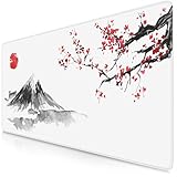 TITANWOLF - XXL Speed Gaming Mauspad 900 x 400mm - XXL Mousepad - Tischunterlage Large Size - verbessert Präzision und Geschwindigkeit - Ink Sakura 4