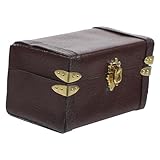 Ipetboom Miniatur Vintage Koffer Modell aus Kunstleder Dekorativer Mini Reisegepäckkoffer für Puppenhaus Detailreich Verarbeitet Robust und Stilvoll als Miniatur Deko und Sammlerstück