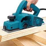 Elektro Hobelmaschine 800W Handhobel Elektrohobel Holzhobel 11000UPM, Spantiefe 1mm,Hobel Elektrisch für Holz 82mm Hobelbreite