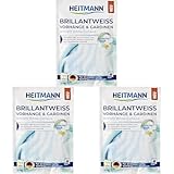 HEITMANN Brillantweiß Vorhänge & Gardinen | Verstärkt das Waschmittel und löst Schmutz, Nikotin & Gerüche fasertief | Für strahlend weiße Textilien | 50 g (Packung mit 3)