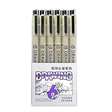 6-teiliges Fineliner Stift Künstler Zeichnungsset Zum Skizzieren Kritzeln Kunst Illustrationen Scrapbooking Schnell Trocknendes Fineliner Profi Zeichenset