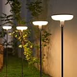 GEARLITE Solarlampen für Außen Garten 4 Stück, Warmweiß Solarleuchten für Außen mit 1000 mAh Batterie, 34 Lumen Extra Helle Gartenleuchten mit IP65 Wasserdicht für Gartendeko Terrasse Rasen Outdoor