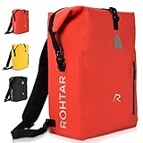 Rohtar 3in1 Fahrradtasche - wasserdicht & reflektierend - als Gepäckträgertasche, Umhängetasche & Rucksack einsetzbar - ideale Gepäcktasche fürs Fahrrad - 18L, Rot
