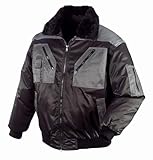 eXtreme Herren Pilotenjacke für Arbeit & Freizeit – Vielseitige Modelle mit 4-in-1 Funktion oder in Warnschutzfarben in schwarz/grau Größe L