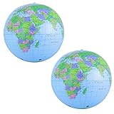 Butyeak Weltkugel Aufblasbar, Aufblasbare Globe, Weltkugel Ballon, 2 Stück Wasserball Weltkugel, World Globe, für Strand Spielen Oder Lehre, Geburtstagsfeiern，Wissenschaft Geographie Bildung
