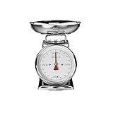 GASTROBACK Classic Edelstahl Waage 2 KG – Analog & Mechanisch, Ideal für Bäckereien, Küche, Gastronomie – Retro Design, Batterielose Backwaage mit Abnehmbarer Schüssel