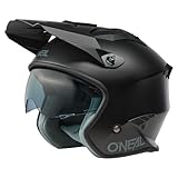 O'NEAL | Motorradhelm | Enduro Adventure Street | ABS-Schale, integrierte Sonnenblende | Volt Helmet SOLID V.24 | Erwachsene | Schwarz | Größe L