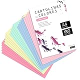 Buntpapier, Buntpapier A4 in verschiedenen Pastelltönen, farbige Blätter 180 g für Bastelarbeiten, Drucken von Dokumenten und kreativen Designs, A4-Blätter · m-office (x10, Pastellsortiment)