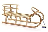 HolzFee Baran S-Plus 110 Hörnerschlitten Set mit Lehne Schlitten Holz