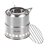 Hobo Kocher Camping Outdoor Ofen, holzofen Stove aus Edelstahl mit Tragetasche für BBQ Picknick Wandern Reisen