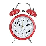 TMMLIJIPL Kinderwecker, 7,6 cm, Doppelglockenwecker, Metall, e mit Hintergrundbeleuchtung, Nachtlicht, Schreibtisch-Tischuhr für Zuhause, Büro, Schlafzimmer, Nachttisch, Schreibtisch (Farbe: 4) (1)