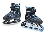 SMJ sport Kinder 2IN1 Inlineskates Schlittschuhe Verstellbar Inliner ABEC7 Jack (38-41)