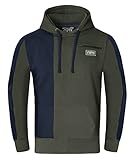 FULL TIME SPORTS Herren-Fleece-Panel-Hoodies Ohne Frontrei§Verschluss, LŠssiges Herren-Fleece-Pullover-Hoodie-Oberteil FŸr Laufen, Fitnessstudio Und Arbeitskleidung (Marine with Armee GrŸn, Xx-Large)