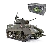 Kopeetechy 1:16 M5A1 Kampfpanzer Modellbau Panzer mit Raucheffekten, RC Panzer Spielzeug Modellbausatz für Erwachsene