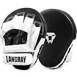 LangRay Handpratzen Kampfsport Boxen, 1 Paar Boxpratzen aus Kunstleder Kickboxen Pratzen für Kinder und Erwachsene MMA Muay Thai Karate