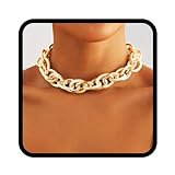 Handcess Boho Chunky Choker Halskette Gold Cuba Link Halsketten Punk Halskette Kette für Frauen