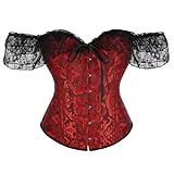 YONGHONGKEJI Corsage Damen,Damen Überbrustkorsett mit Schnürung und Stäbchen Verstellbar Bustier Dessous Figurformendes Oberteil Taillentrainer Vintage mittelalter Renaissance Kostüm Gothic Übe
