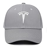 DJJNHF Baseball Cap für Tesla Model Y 2020-2025 SUV, Crossover, Rennsport Hut Baumwolle Sonnenhut Verstellbare Golf Kappe Outdoor Sport Geschenke für Männer, Gray