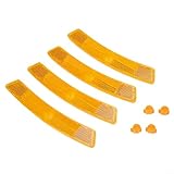 Zilimontt Speichenreflektoren-Set, PC-Material reflektierende Sicherheitsstreifen für Felgen, einfach zu installieren, keine Batterie erforderlich, wetterfest, weiß und gelb, 4 Stück