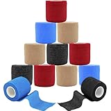 ANAMPION 12Rollen Selbstklebender Verband Mix Color, 5cm x 4.5m Pflaster Rolle Verbandsmaterial, Elastische Binde Bandage Fixierbinde Haftbandage Selbstklebend für Sport