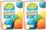Heitmann Eierfarben Knalligbunte Farben - 4 fl. Eierfarben (gelb, orange, grün, blau), 2 Farbverstärker, 4 Färbebeutel, 4 Clipse (Packung mit 2)