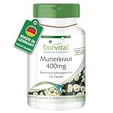 Fairvital | Mutterkraut 400 mg - 120 Kapseln für 4 Monate - Tanacetum parthenium - Feverfew - 100% vegan - Qualitätsgeprüft und hochdosiert - Made in Germany