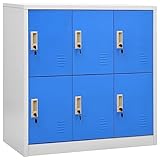 LAPOOH Schließfachschränke 5 STK. Hellgrau und Blau 90x45x92,5cm Stahl, Wertfachschrank, Fächerschrank, Schließfachschrank, Spinte Schrank, Schließfach, Aufbewahrungsschrã¤nke