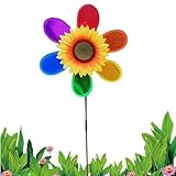 MWZBTG Garten Windräder | Sonnenblumen-Spindel Mit Reflektor-Effekt | Bunter Vogelschreck Dekoration Für Außenbereich Garten Obstplantage Hof