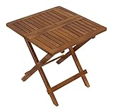 DEGAMO Gartentisch Beistelltisch Florencia 50x50cm, Höhe 50,5cm, mit Klappfunktion, Akazie Holz geölt