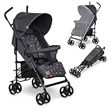 LIONELO Elia Buggy Klein Zusammenklappbar Kinderwagen Bis 15 Kg, Rücken Und Fußstützenverstellung Hinterradbremse, Moskitonetz, Einkaufskorb