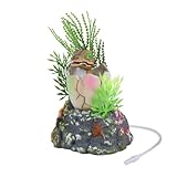 Garneck Aquarium Ornament Kleines Dinosaurierversteck Sprudelndes Luftblasen Dekor für Fischbecken Lebendige Versteckhöhle zur Dekoration und Sauerstoffzufuhr Geeignet für Fische und