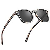 CARFIA Vintage Polarisierte Sonnenbrille für Herren UV-Schutz Fahrerbrillen mit Rechteckigen Acetatrahmen