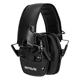 Retevis Elektronischer Schieß-Ohrenschützer, Faltbare Gehörschutz Schießsport, SNR 28dB AUX Audio Doppel Mikrofon Lärmminderung Klangverstärkung Ohrenschützer Ideal für Jagen,Schießstand (1 Pack)
