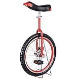KRXSOBNV, 24/20/18/31 Zoll Einrad, Einrad mit rutschfesten Rädern, Bergreifen, Reiten, Selbstausgleichsübung, Balance-Fahrrad, Reiten, Outdoor-Sport, Fitness-Übung,Einrad.(Red,16inches)