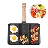 Geteilte Grillpfanne - Anti-Verbrühungsdesign, Müheloses Kochen | Vielseitige Frühstücks-Backblech, ausgezeichnete Qualität Aluminiumlegierung Anti-Verbrühungen Anti-Rutsch- für Eier