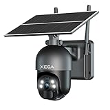 Xega 3G/4G LTE Überwachungskamera Aussen mit SIM Karte Kabellos Solar PTZ IP Kamera Outdoor mit 2K Farb-Nachtsicht 355°/95° Schwenkbar TF-Kartenslot PIR Erkennung 2-Wege-Audio IP66 Wasserdicht