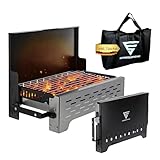SCHNEIDERFREUDE Premium Klappgrill mit Tasche: DEKRA-zertifizierter Camping-Grill für echte Grillfans - Designed in Deutschland für das ultimative Outdoor-Erlebnis
