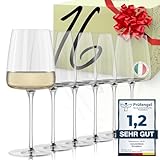 16hundred® Moderne Weißweingläser 6er Set | Für Weiß- & Roséwein sowie Aperitifs | Robustes Kristallglas | 450ml | Spülmaschinenfest | Made in Italy