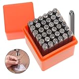 Habwea 37 Stück Schlagzahlen Alphabet Set,3mm Schlagbuchstaben,Buchstaben Stanzer Metall Schlagstempel Prägestempel Stahlwerkzeug