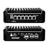 Glovary Firewall Mini PC Quad Core N100, DDR5 8GB RAM 128GB NVMe SSD, 6 x 2.5GbE i226V LAN Fanless Computer Hardware, Micro Router Appliance, AES-NI, OPNsense, TypeC Port, TF Card Slot