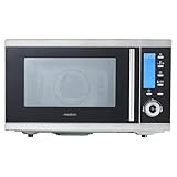 MEDION MD 15501 4 in 1 Mikrowelle mit Grill (25 Liter, 900 Watt, 1100 Watt Grill, 2500 Watt Heißluft, 10 Automatik-Programme) silber