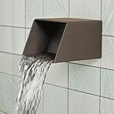 Quadratischer Wasserfallauslauf, 15,2 cm, hochwertiger 316 Edelstahl, Wasserauslauf für den Außenbereich, für Pools, Teiche, Springbrunnen und Wasserwände (braun)