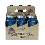 Arschlecken 350 Sixpack 3 x 0,5 l Arschlecken 350 in der Flasche und 3 x 0,5 l Dosenbier Original ML Helles in der Männerhandtasche Alc.5%/4,9% vol. (6)