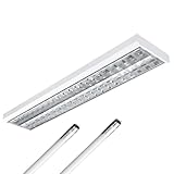 ELG Leuchten LED Rasteranbauleuchte 150cm 2-flammig inkl. 2x 24 Watt 4000lm (8000lm) (6500K) (Tageslicht) 166 lm/W Daylight Büroleuchte Deckenleuchte Rasterleuchte optional Pendelleuchte